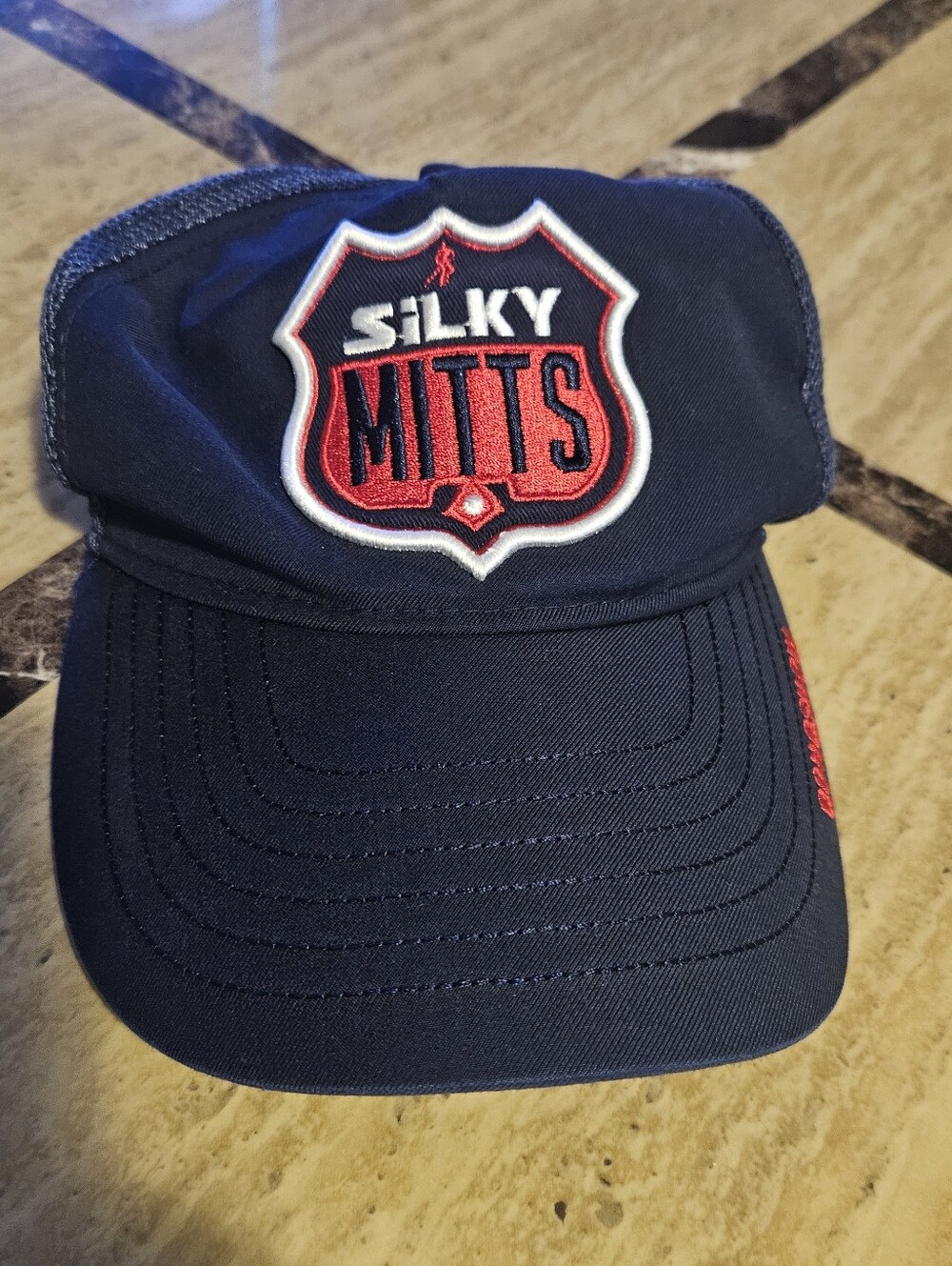 Silky Mitts Navy Blue Baseball Cap, Velcro Back